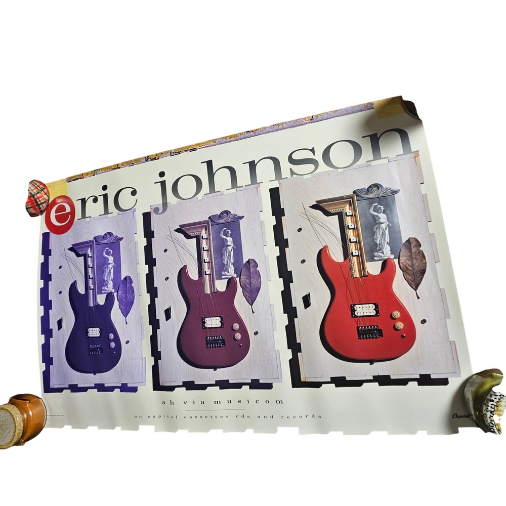 Eric Johnson Ah Via Musicom 1990 Promo Album Poster 24x36 Capitol Records Rock